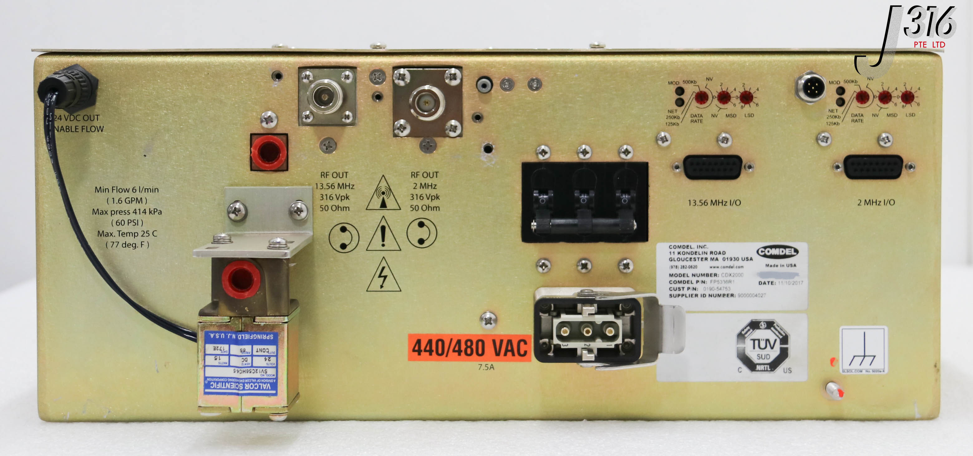 34465 COMDEL 13.56/2MHZ DUAL RF GENERATOR, CDX-2000, P/N: FP5336R1
